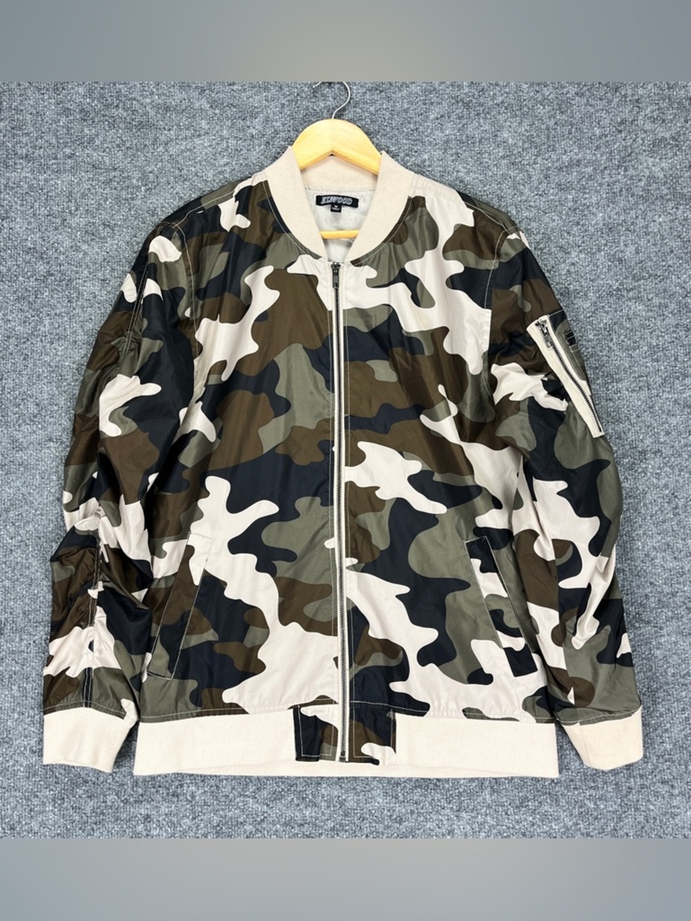 Elwood Camouflage Bomber Jacket Men’s Medium Zip Up Green Brown EMJ004196